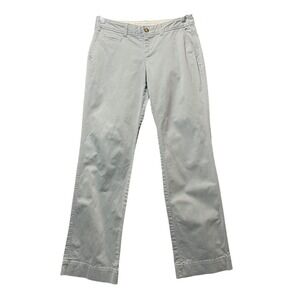 Old Navy Women's Chino Pants Gray Low Rise Straight Leg Y2K Preppy Trousers Sz 2